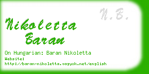 nikoletta baran business card